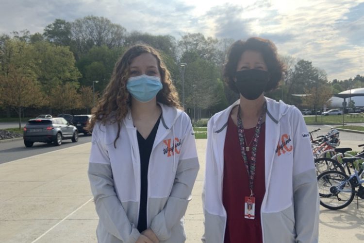 Sophomore Grace Marto completes the Ms. Miz scavenger hunt challenge. Students took a photo with WHS Principal Allyson Mizoguchi to gain five points for their scavenger hunt team. I love Spring Week, Marto said. Im glad we were able to continue so many tradition from the past few years despite COVID-19.