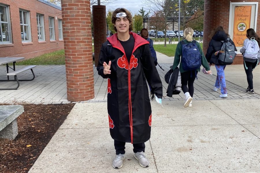 Senior Devin DiCarlo dresses as character Itachi Uchiha from the Naruto Mango anime series. I chose this costume because I love this character, DiCarlo said. I think it looks sick.