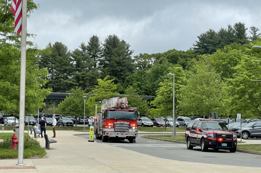  The fire department arrived at Wayland High School at 11 a.m. on Friday, May 27 to check out a strange odor in the guidance wing. The odor was the result of a blown out transformer, but the fire department was able to address the issue.