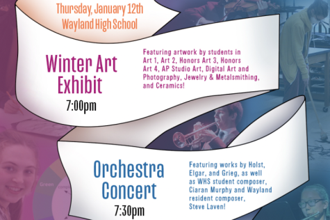 On Thursday, Jan. 12 The art department will be hosting a winter art exhibition at 7 p.m with a performance from the orchestra following 30 minutes after. 