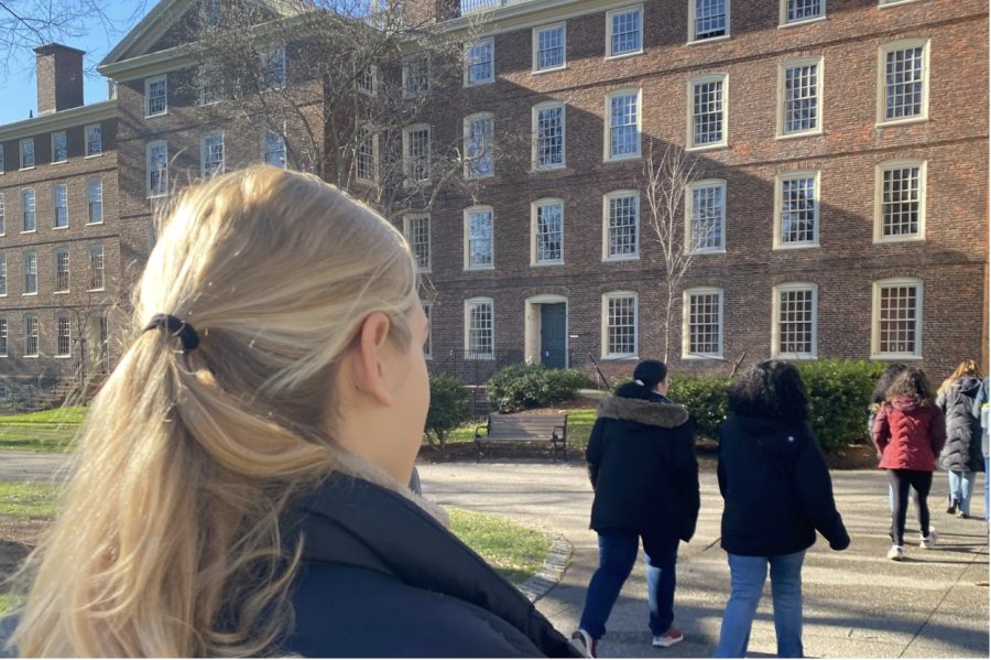 Many Wayland High School juniors begin the college process by attending college tours. “There are little boxes I like to check at every school,” junior Ava Balukonis said. “I don’t know exactly what those boxes are until I go in person though, since all the schools are a bit different from each other.”