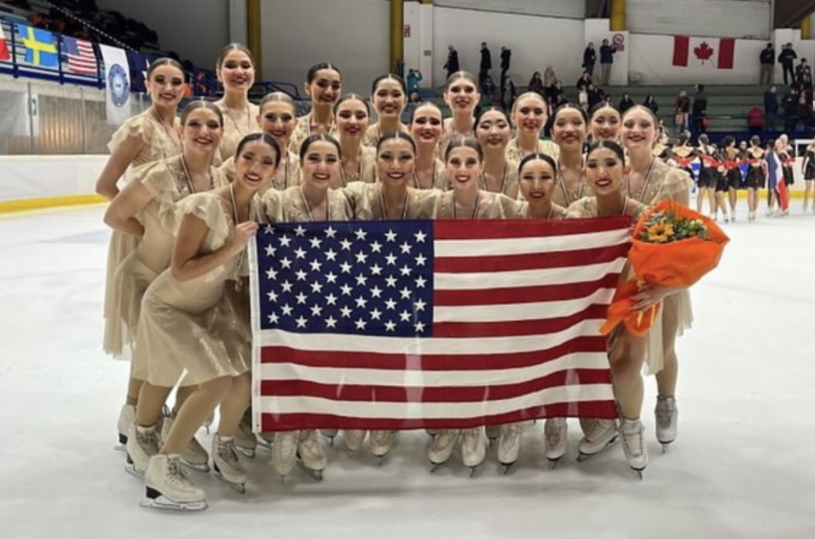 Junior Alex Shiffler (center row, fourth from left) smiles with her synchronized skating team, the Lexettes after winning the Spring Cup. The Spring Cup is a figure skating competition that took place in Milan, Italy. During the competition, the Lexettes won first place with a cumulative score of 188.5 points for its short and free programs. 

