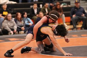 On Jan. 16 the Wayland wrestling team hosted Wellesley, Beverly and Greater Lowell for a quad meet. Wayland's overall record was 0-3 at this time.  