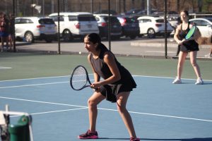 Girls tennis hits Bedford with a win