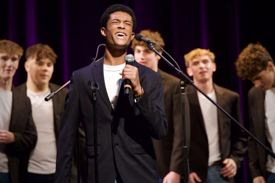 Junior Benjamin Hammond solos "Twist and Shout" by The Beatles as part of the T-Tones performance. "[Twist and Shout] is one of my favorite songs, and with the amount of vocal harmony it has I figured it would be good for A Capella," Hammond said. "[Twist and Shout] has pretty simple rhythms and awesome energy, which fits the vibe of the T-Tones. I arranged the song basically identical to how it is written, because I think the guitar riff, bass riff and the harmonies are all excellent as well as easy to sing."