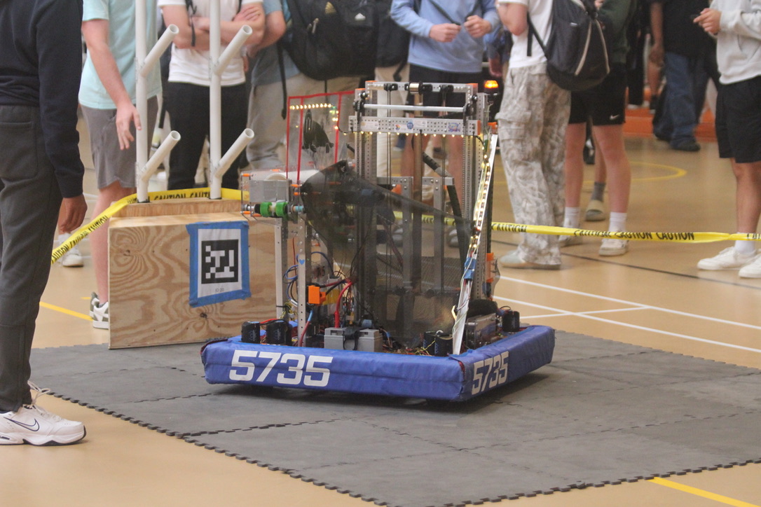 The robot controlled by the WHS Robotics team was one of the main attractions during the club fair. The team's space was constantly crowded, showcasing the popularity of the club.