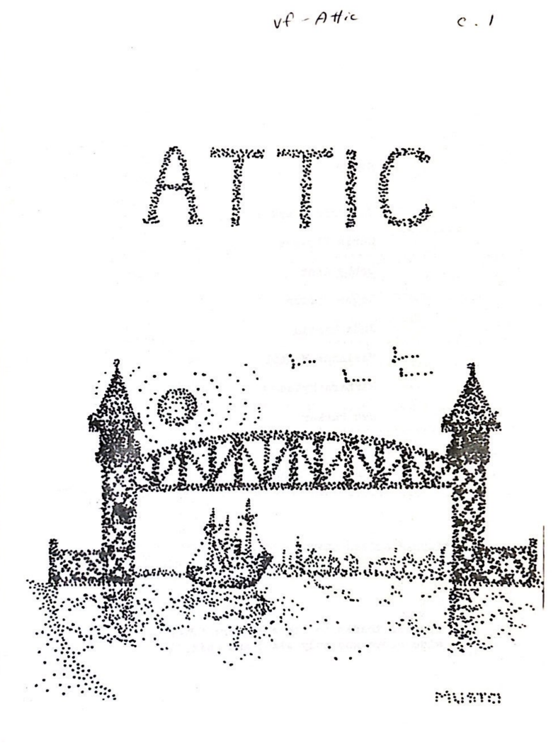 This is the front cover of "The Attic." "The Attic" is the name for the WHS's literary arts magazine assumingly in the 1970's. 