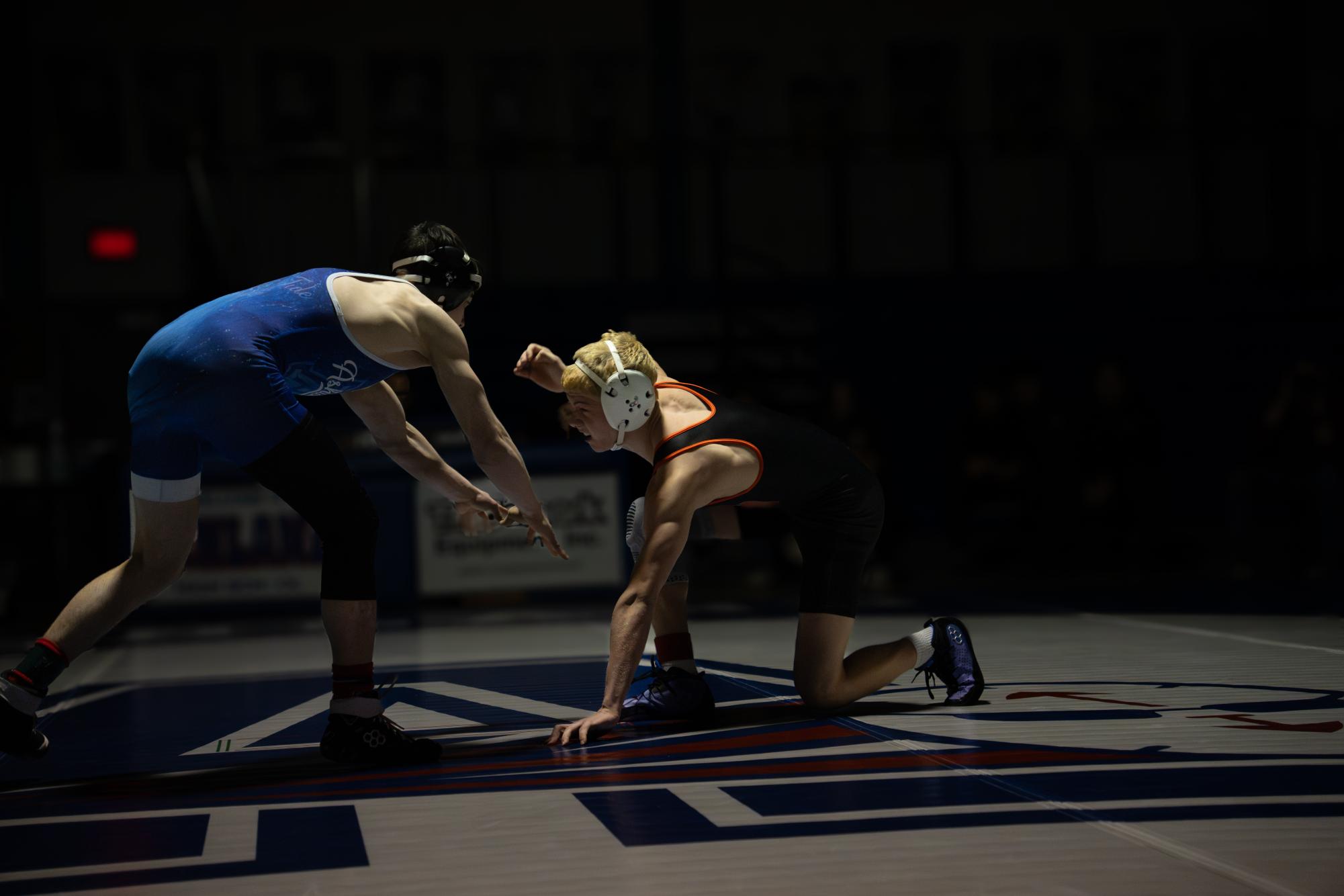 Sophomore Brayden Lyons faces Ashland’s Ryder Lawson in the 126-pound bout. Lyons won the match by pin.