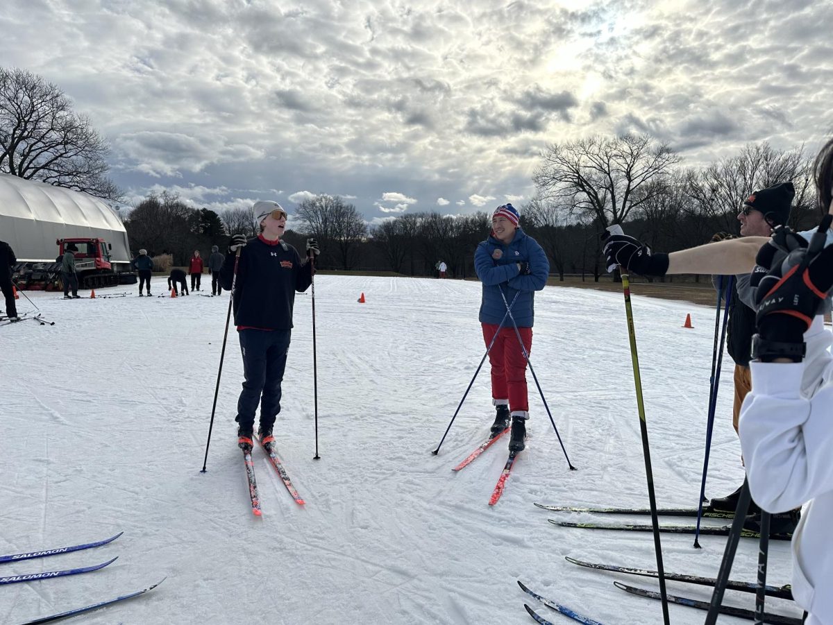 On Jan. 17, Olympic nordic skier Hannah Halvorsen practiced with WHS nordic skiers.
